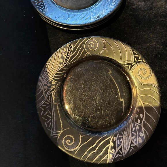 Arcoroc "Tampico" Modern Contemporary Pattern Set of 4 Desert Plates - Picture 3 of 6